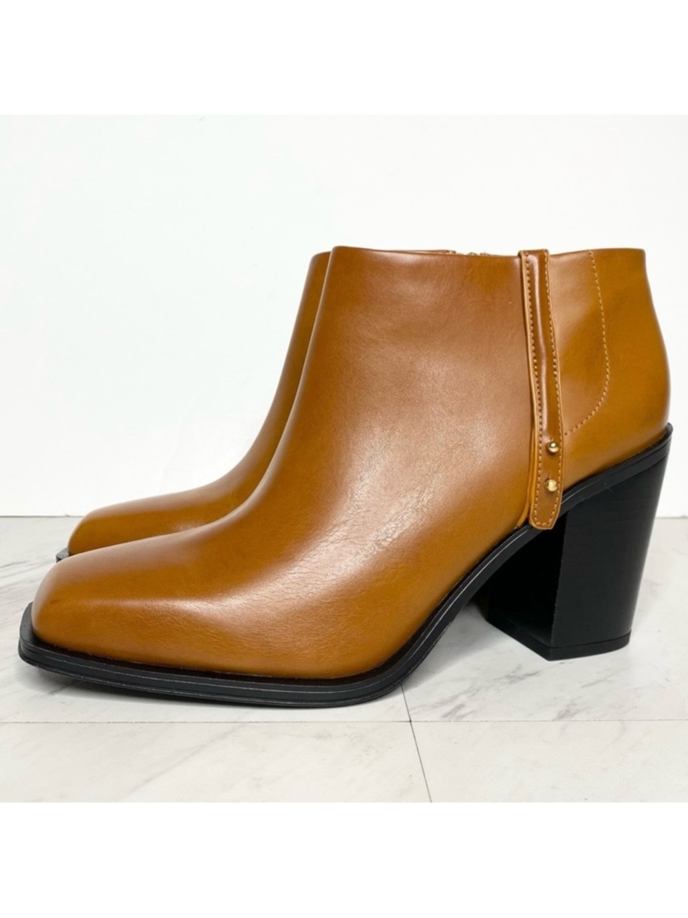 Franco Sarto Vivica Brown Faux Leather Bootie 9M